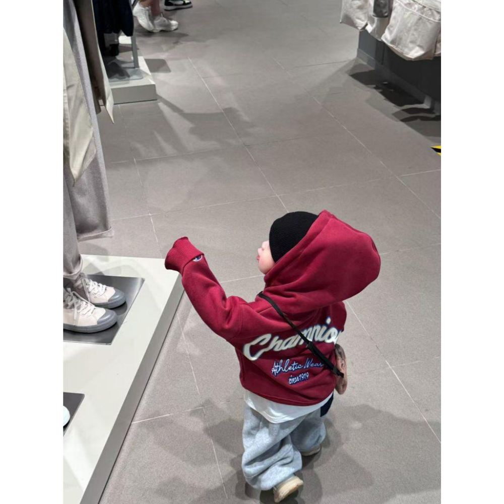 現貨 冠軍重磅帽T親子裝內絨毛長袖上衣-細節圖5