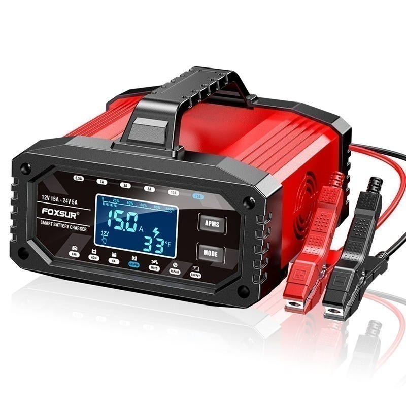 福克斯FAC-150 12V15A /24V5A 汽車電池充電器，鉛酸 鉛鈣 鋰鐵電池 六段電流 檢測 充電 修復 電源-細節圖3