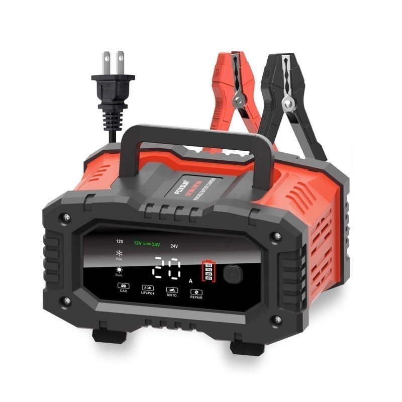 福克斯 FPT-200 12V20A /24V10A 汽車電瓶充電器，大電流 適貨車 營業用 檢測 充電 修復，台灣插頭-細節圖2