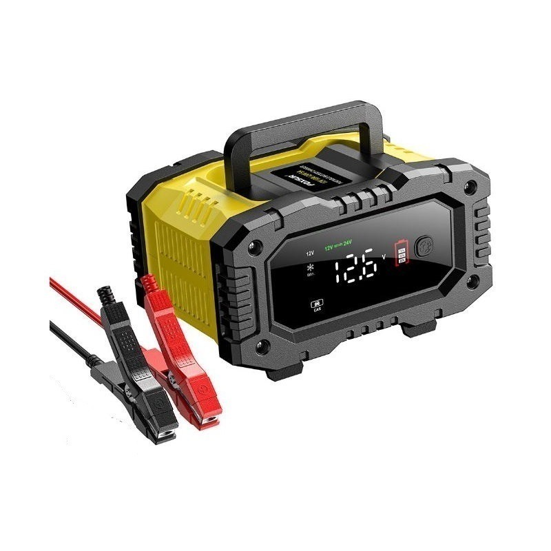 福克斯 FPT-100 12V10A /24V5A 汽車電瓶充電器，全彩LCD 大螢幕 檢測 充電 修復，台灣插頭-細節圖6