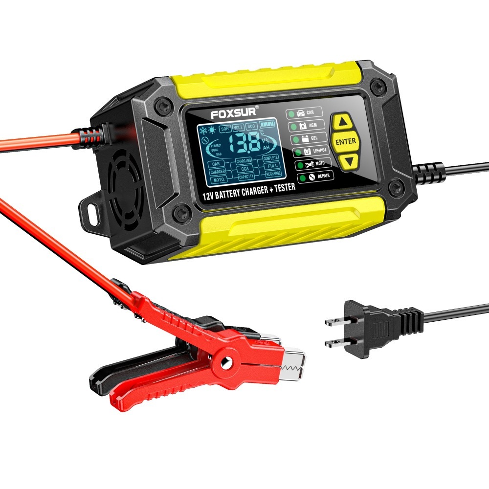 福克斯 FTC-1206 12V 6A 汽車電瓶脈衝充電器 + 電瓶壽命測試器 50 - 995 CCA 二合一-細節圖3