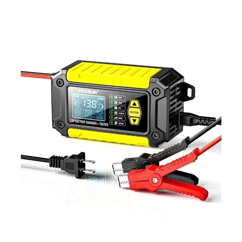 福克斯 FTC-1206 12V 6A 汽車電瓶脈衝充電器 + 電瓶壽命測試器 50 - 995 CCA 二合一-細節圖2