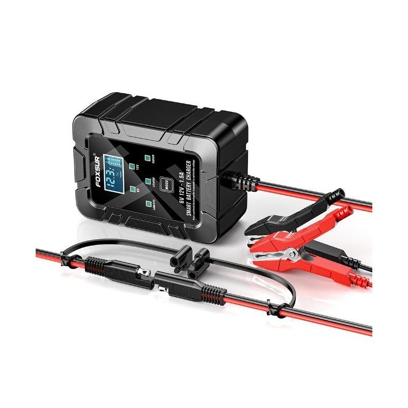 福克斯 FBC-061215 6V/12V 1.5A 機車 NP玩具電瓶充電器 6V /12V 檢測 充電 修復-細節圖2