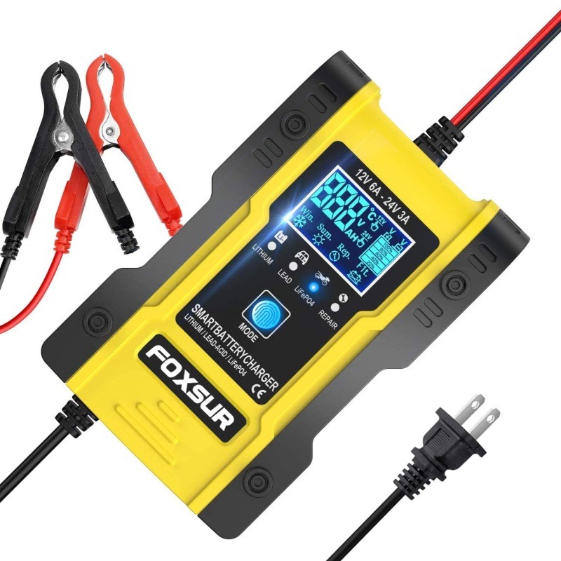 福克斯FBC1224 12V6A / 24V3A 汽車電池充電器，支援 鋰電池、鉛酸、鋰鐵電池，三模電池充電器，一鍵修復-細節圖2