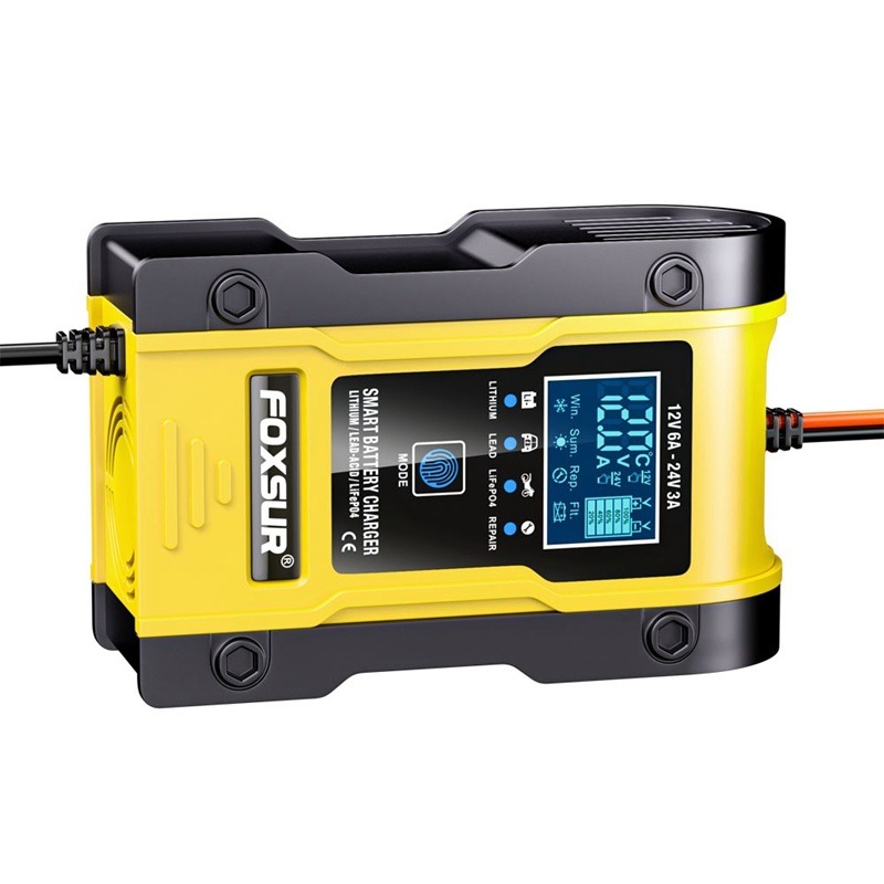 福克斯FBC1224 12V6A / 24V3A 汽車電池充電器，支援 鋰電池、鉛酸、鋰鐵電池，三模電池充電器，一鍵修復-細節圖3