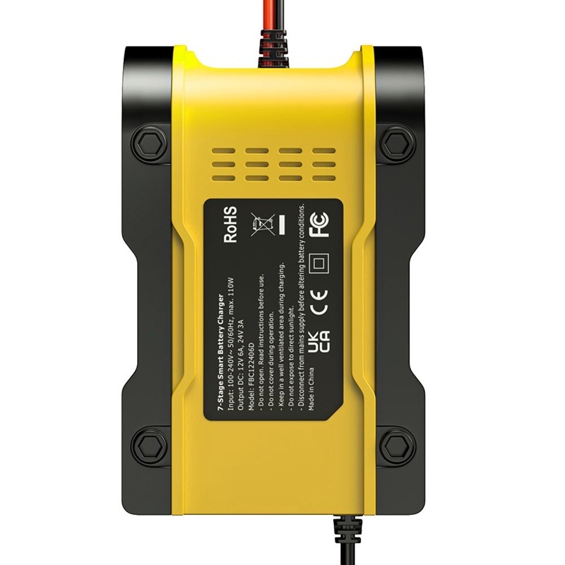 福克斯FBC1224 12V6A / 24V3A 汽車電池充電器，支援 鋰電池、鉛酸、鋰鐵電池，三模電池充電器，一鍵修復-細節圖5