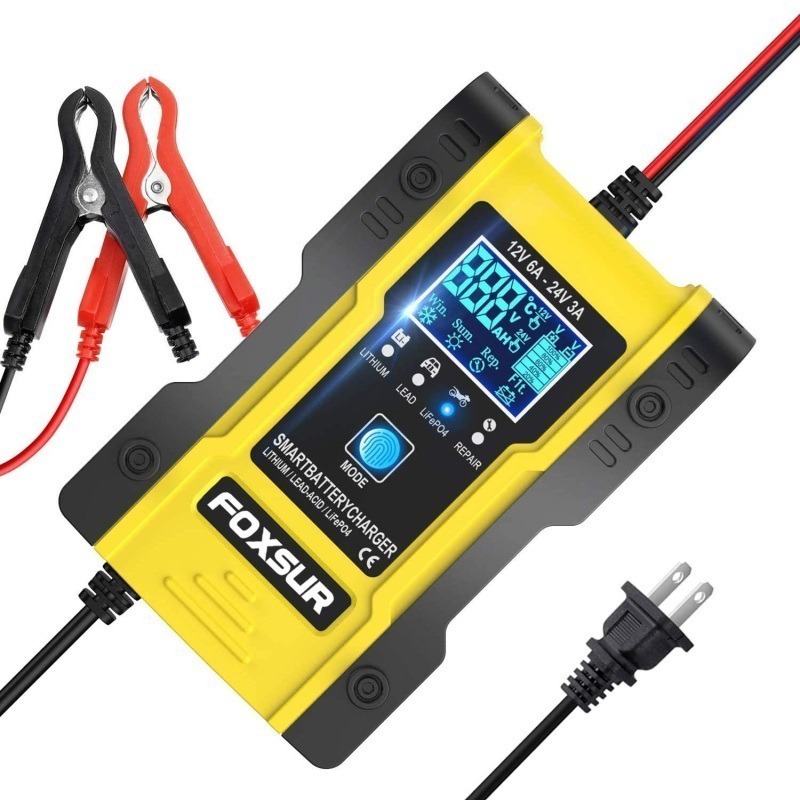 福克斯FBC1224 12V6A / 24V3A 汽車電池充電器，支援 鋰電池、鉛酸、鋰鐵電池，三模電池充電器，一鍵修復-細節圖2