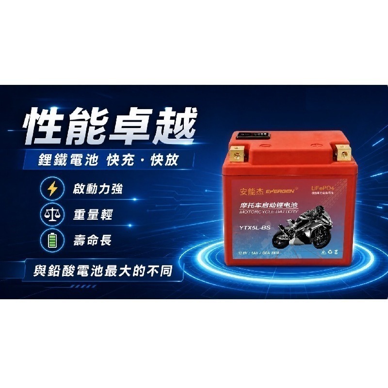 安能杰 小紅霸 磷酸鋰鐵機車電池 YTX5L YTX7L YTX7A YT7B YTX9 YTX12 YTX14 20號-細節圖6