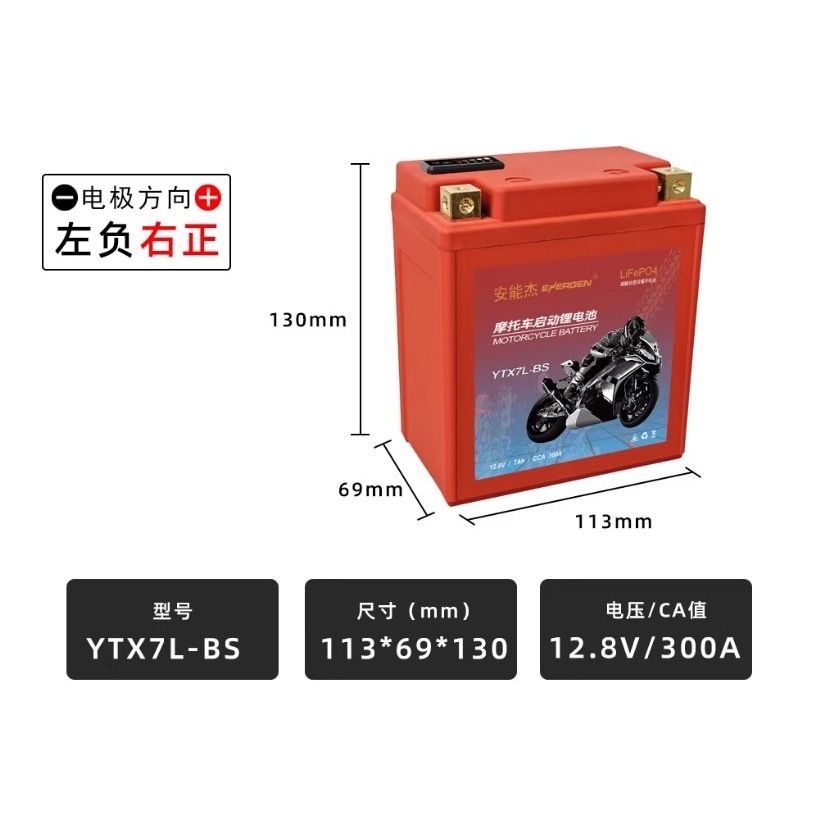 安能杰 小紅霸 磷酸鋰鐵機車電池 YTX5L YTX7L YTX7A YT7B YTX9 YTX12 YTX14 20號-規格圖4