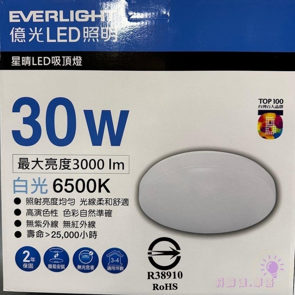 2坪~3坪適用~單色簡單不用切換~陽台~採光罩~儲藏室~和室~30W億光吸頂燈~認證燈具-細節圖2