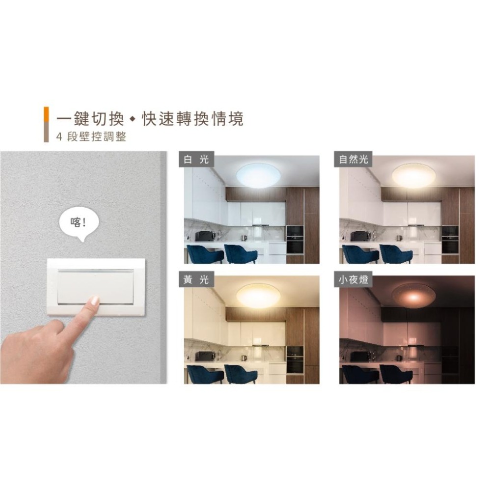 【舞光】星鑽遙控吸頂燈~75W大坪數專用~50W客廳燈~30W房間燈~臥室燈~遙控調光~四段壁切~-細節圖4