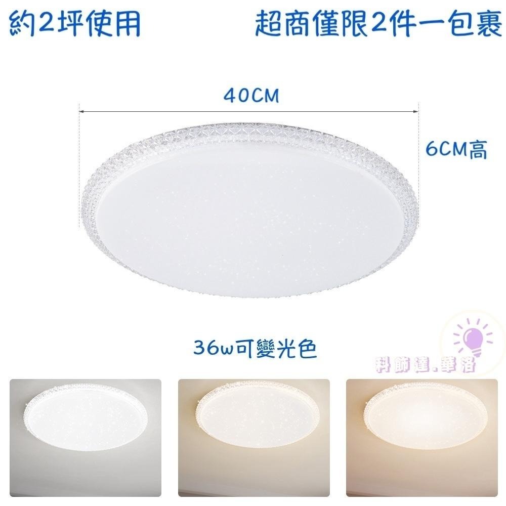 2~3坪適用~小號40公分36W三色光晶片款~儲藏室~小房間都可使用 KC1023-40-細節圖4