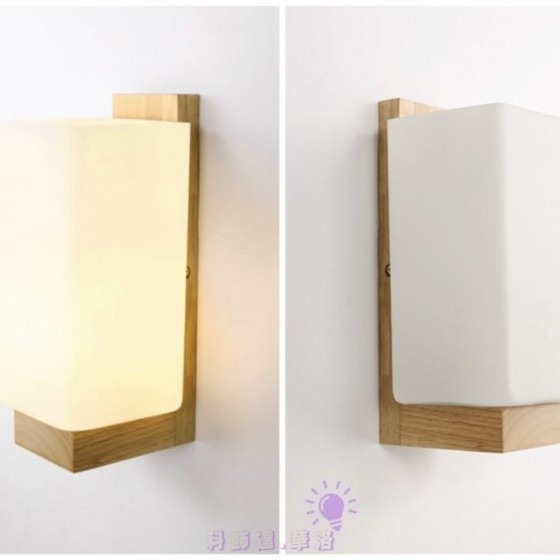 實木壁燈.市內壁燈.居家木感壁燈.溫馨感E27壁燈.玻璃壁燈.B5024-1-細節圖4