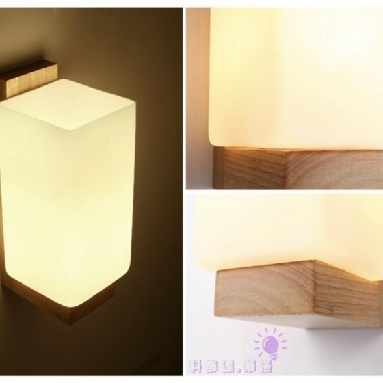 實木壁燈.市內壁燈.居家木感壁燈.溫馨感E27壁燈.玻璃壁燈.B5024-1-細節圖6