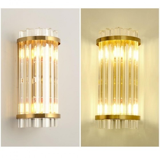 簡約水晶壁燈～E14X2~俐落壁燈～不鏽鋼水晶壁燈～B2506-細節圖3