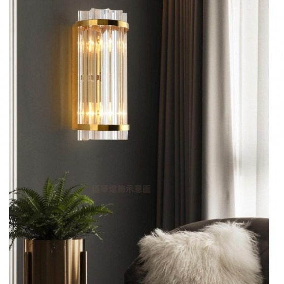 簡約水晶壁燈～E14X2~俐落壁燈～不鏽鋼水晶壁燈～B2506-細節圖4