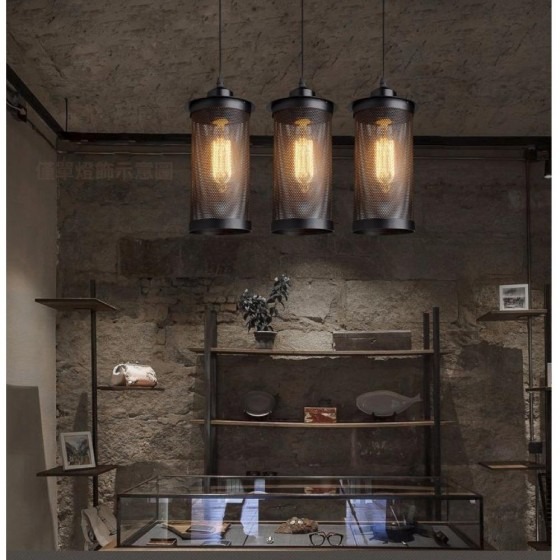 美式吊燈-單吊燈－鐵網吊燈-工業風吊燈-單顆販售－D2041-1-細節圖2