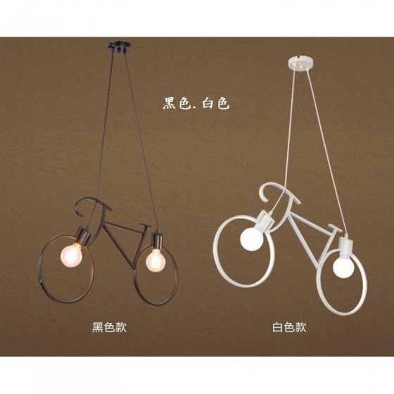 創意吊燈~店面餐廳吊燈~自行車吊燈~腳踏車吊燈~LOFT吊燈~黑色/白色~22252-細節圖3