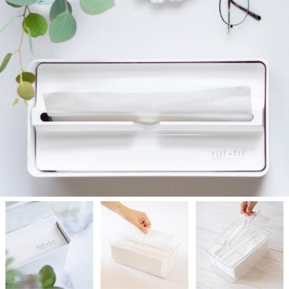 【日本 OKA】fill+fit 下降式面紙盒 簡約美型防塵面紙套 衛生紙盒 衛生紙套 紙巾盒-細節圖4