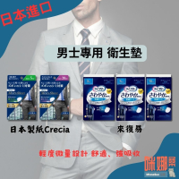 【日本製紙Crecia 來復易】男士量少尿防漏墊 男士護墊  漏尿專用棉墊 輕薄舒適 男用尿墊  男士護理墊 男性尿墊