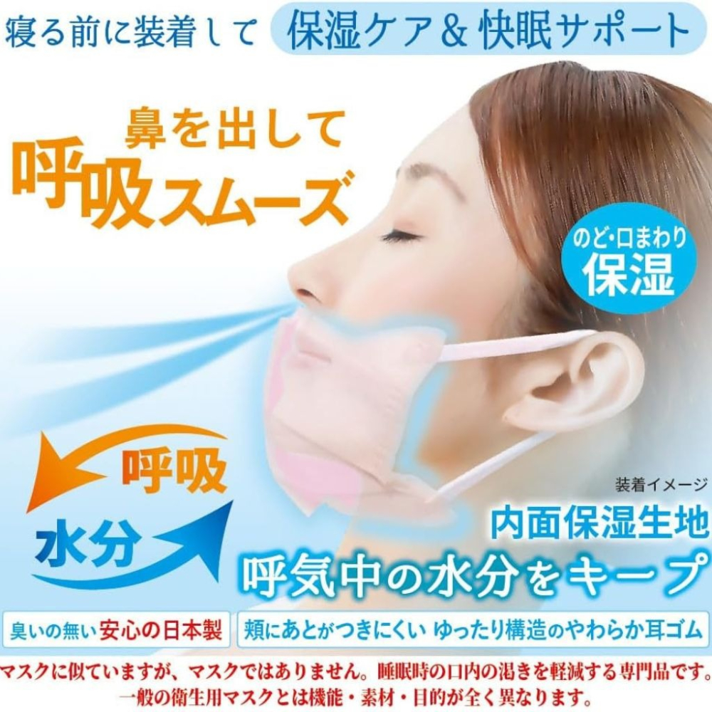 【日本BIHOU美保】(新品上市) 夜用保濕口罩 睡眠乾燥對策 喉嚨乾燥防護 夜間護理推薦 冬季乾燥保養 長輩適用 加齡-細節圖3