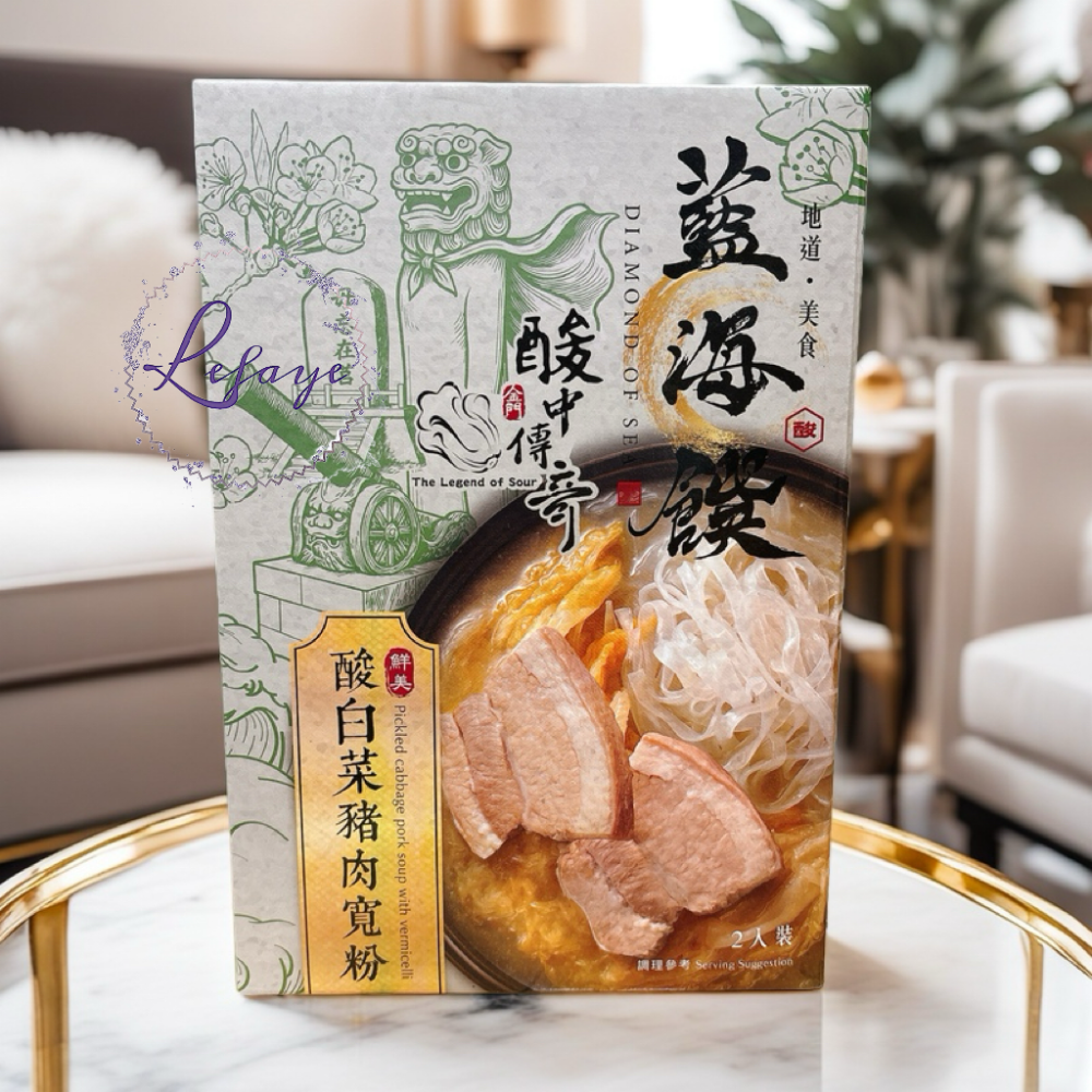 藍海饌X酸中傳奇 「酸白菜豬肉寬粉 每盒2入 」金門酸白菜 快速料理 懶人料理 露營-規格圖6