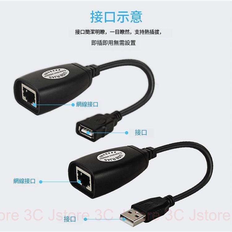 【現貨免運】USB 轉 RJ45 延長器 USB轉RJ45延長器 USB延長線 50米延長 延伸 USB2.0轉網路線延-細節圖7
