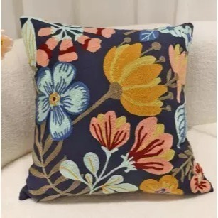 【LaMaison家居】熱銷美加歐洲跨境各國 ins風毛巾繡抱枕套 香榭大道園藝花卉刺繡家居沙發抱枕套  (不含芯)-規格圖8