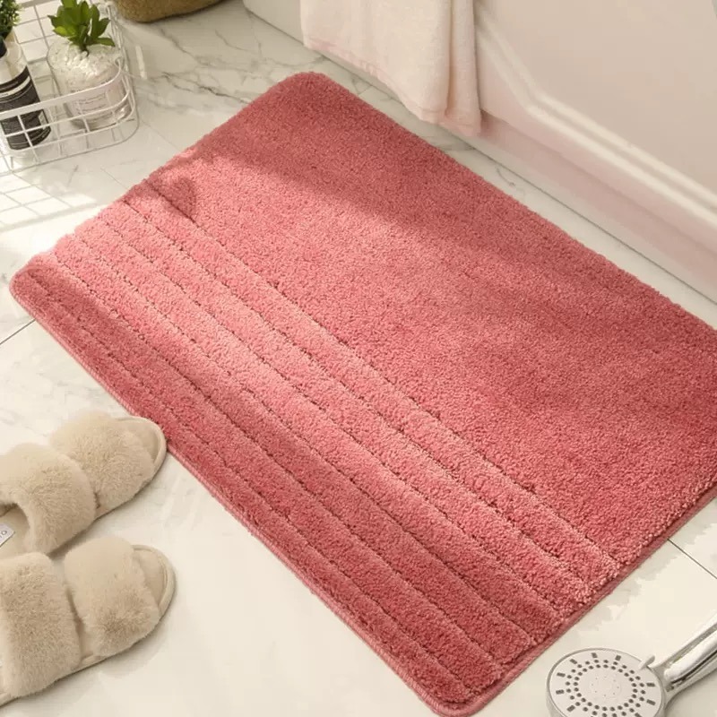 【LaMaison家居】美加熱賣素面超厚質感仿真植絨地墊地毯 廁所浴室玄關臥室強力吸水防滑腳踏墊-規格圖7