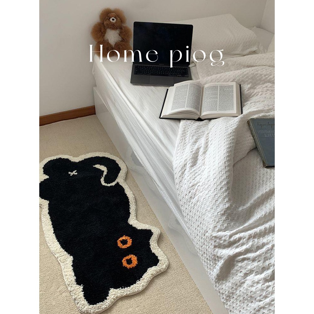 【LaMaison家居】ins爆棚款可愛小貓仿真植絨地墊地毯 廁所浴室玄關臥室強力吸水防滑腳踏墊-細節圖2