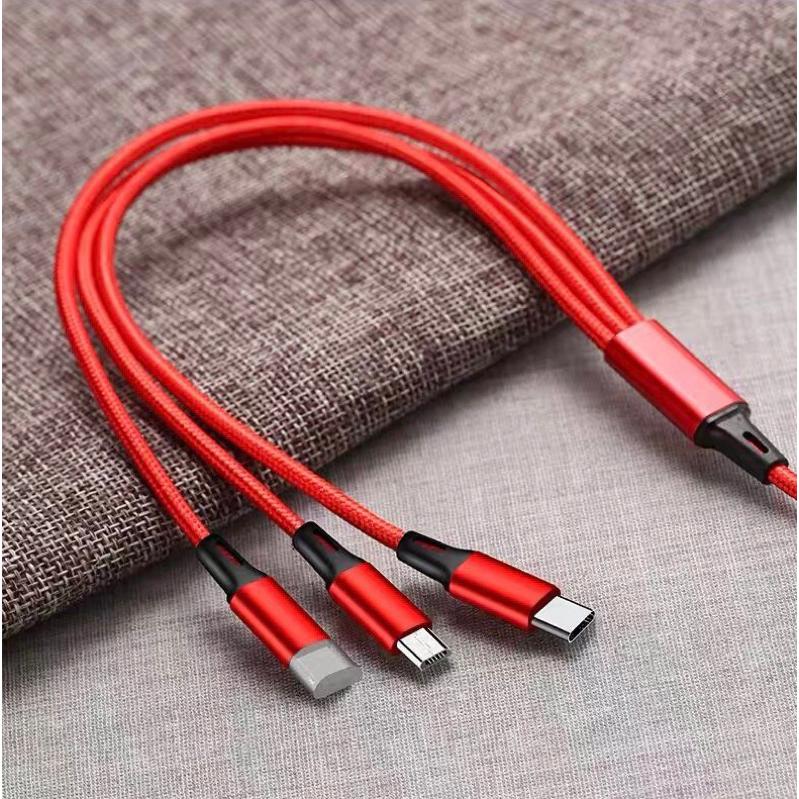 【高CP值‼️】全新 120cm 三合一 充電線 蘋果/安卓/Type-C 一拖三 三合一 尼龍編織 iphone 適用-細節圖9
