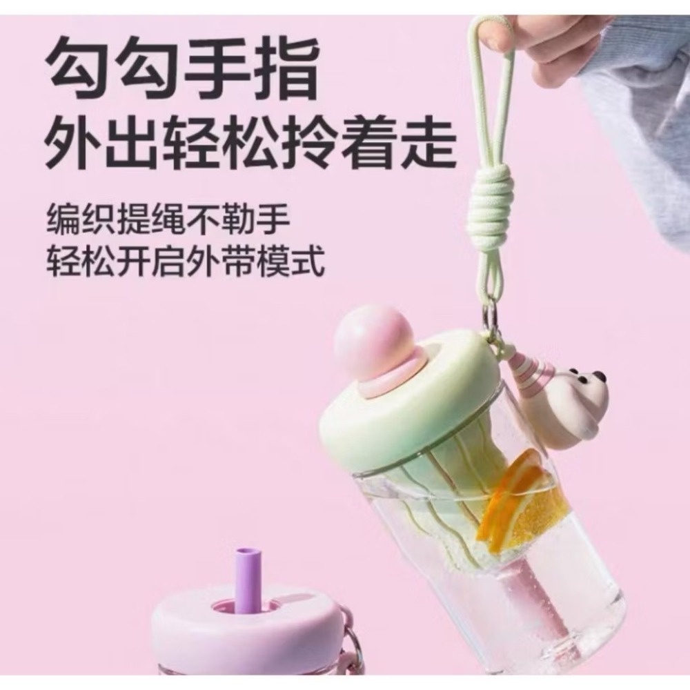❮現貨+贈3件組❯Lock&Lock 樂扣樂扣 Tritan 吸管杯 奶茶杯 珍珠杯 凍飲杯 茶隔 吸管帽 吊飾-細節圖4