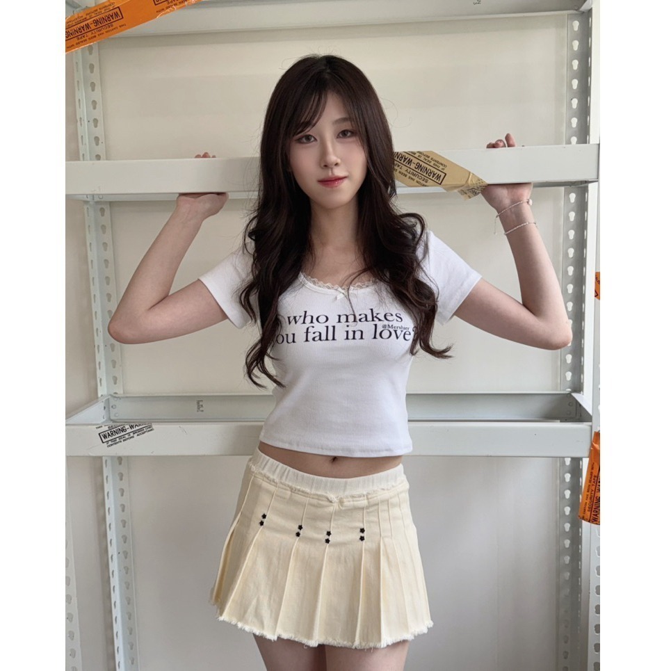 bunny_stall (現貨)不得不愛的甜酷風設計感中低腰百褶短裙/有內襯-細節圖5