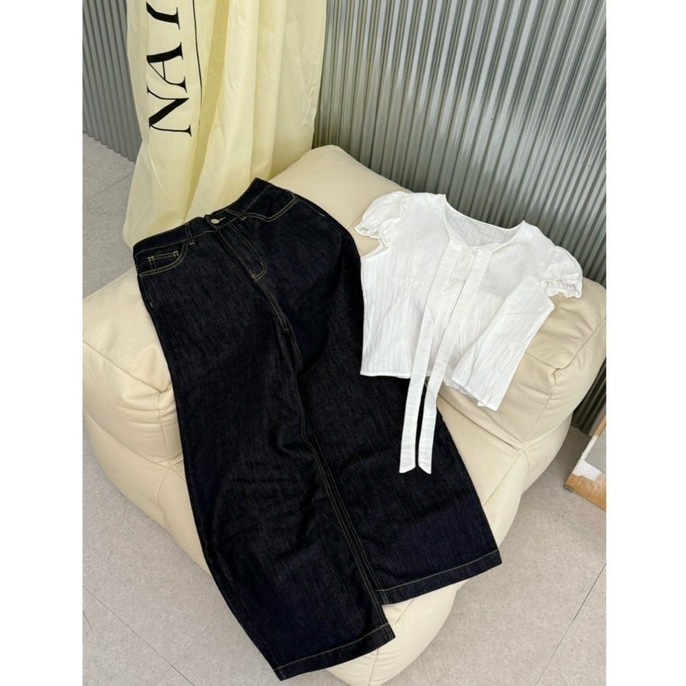 bunny_stall 雲端情書💌簡約設計感泡泡袖繫帶短版襯衫/S-L-細節圖6