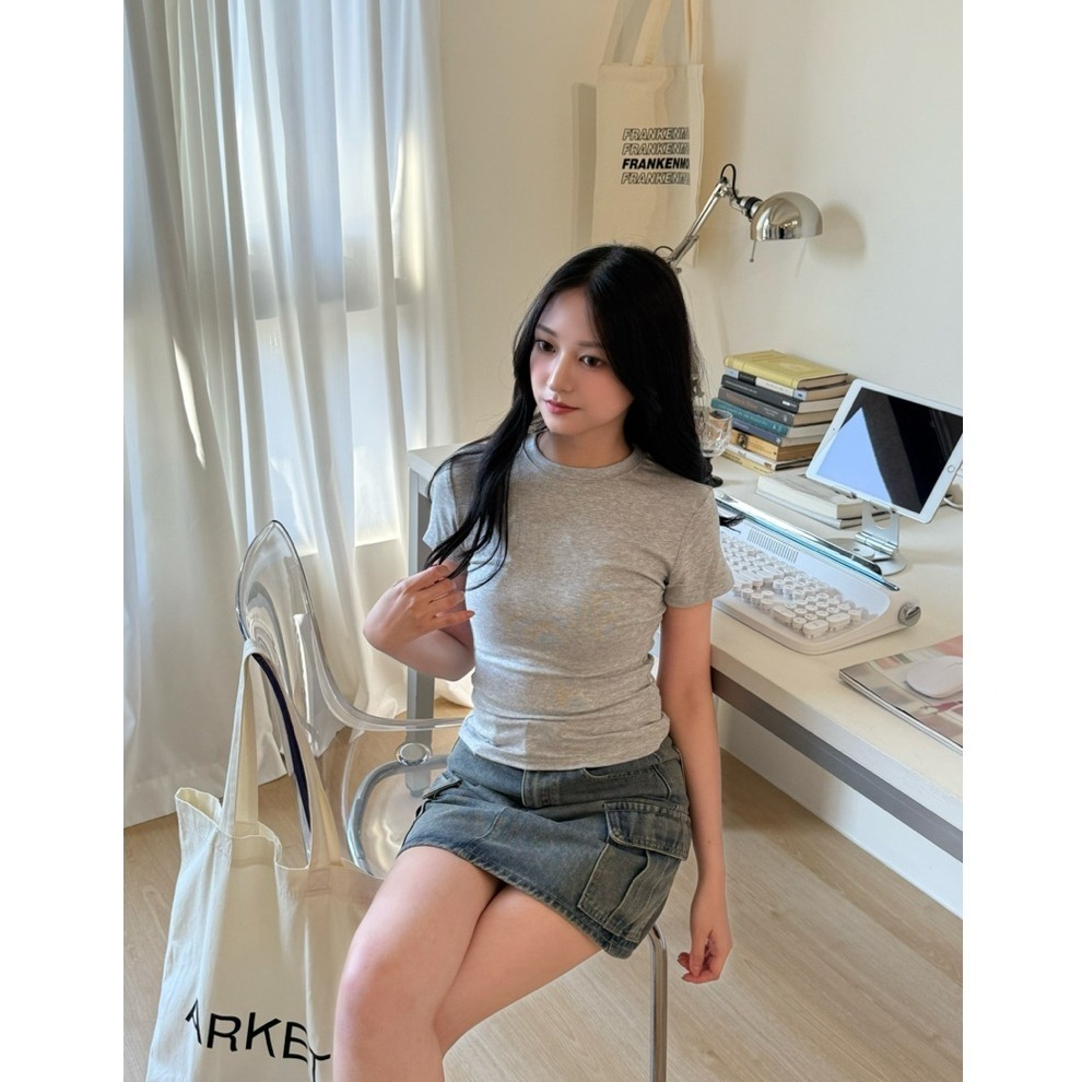 bunny_stall (現貨)雙側大口袋設計工裝感牛仔短裙/有內襯/S-L-細節圖4