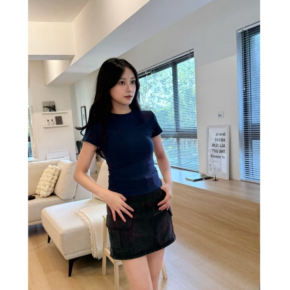 bunny_stall (現貨)雙側大口袋設計工裝感牛仔短裙/有內襯/S-L-細節圖5