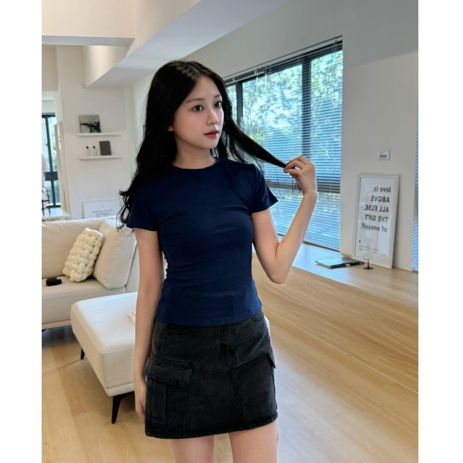 bunny_stall (現貨)雙側大口袋設計工裝感牛仔短裙/有內襯/S-L-細節圖6