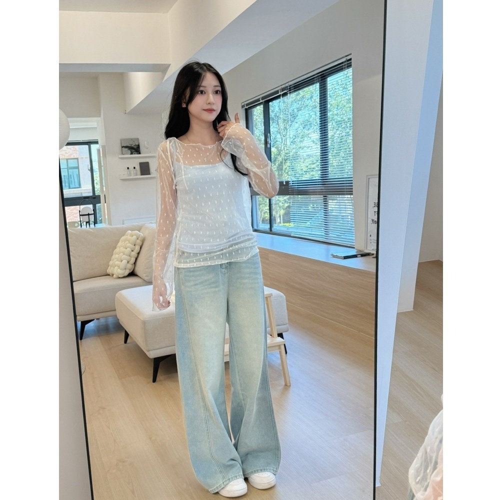 bunny_stall (現貨)一年四季都百搭的柔軟彎刀褲/牛仔長褲/S-L-細節圖2