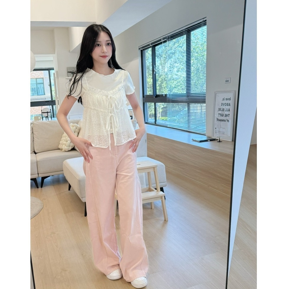 bunny_stall (現貨)一年四季都百搭的柔軟彎刀褲/牛仔長褲/S-L-細節圖5