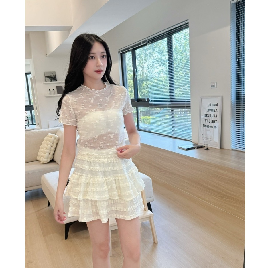 bunny_stall 奶霜夢境🌷甜心多層次蓬蓬感鬆緊腰蛋糕裙/S-L-細節圖5