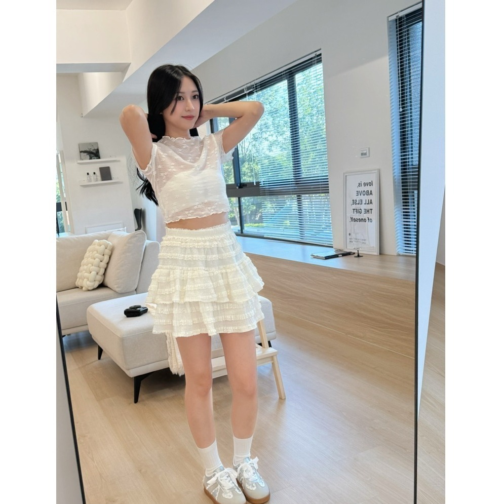 bunny_stall 奶霜夢境🌷甜心多層次蓬蓬感鬆緊腰蛋糕裙/S-L-規格圖9