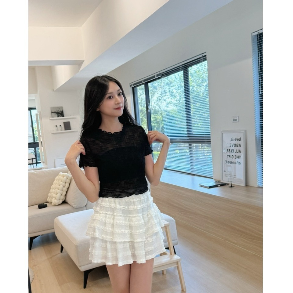 bunny_stall 奶霜夢境🌷甜心多層次蓬蓬感鬆緊腰蛋糕裙/S-L-規格圖9