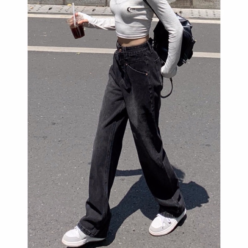 bunny_stall (現貨)今年必收🖤最修身的版型直筒拖地牛仔褲/XS-L-細節圖6