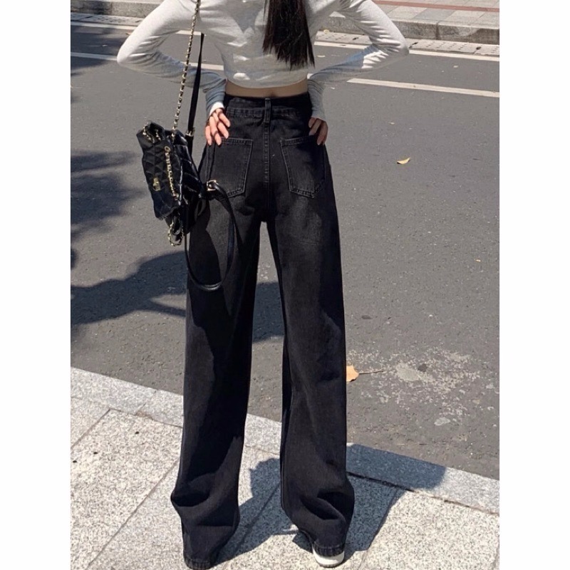 bunny_stall (現貨)今年必收🖤最修身的版型直筒拖地牛仔褲/XS-L-細節圖7