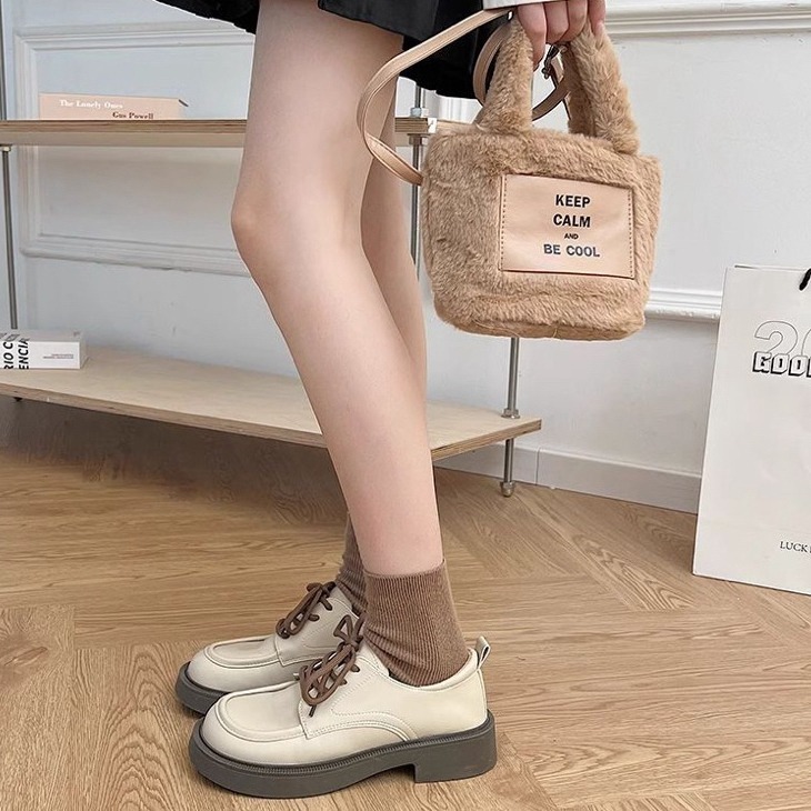 bunny_stall 經典百搭的繫帶英倫風樂福鞋小皮鞋-細節圖4