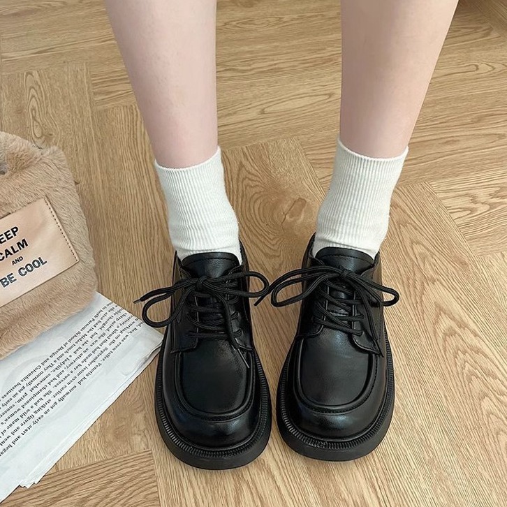 bunny_stall 經典百搭的繫帶英倫風樂福鞋小皮鞋-細節圖8