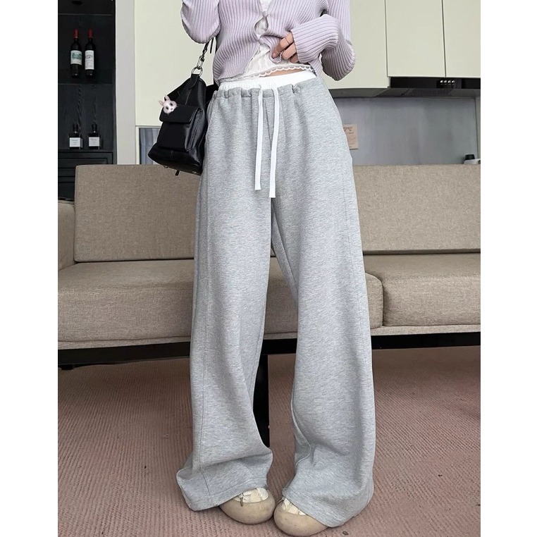 bunny_stall 💜細緻的蕾絲花邊假兩件式針織衫+休閒長褲or短裙-規格圖7