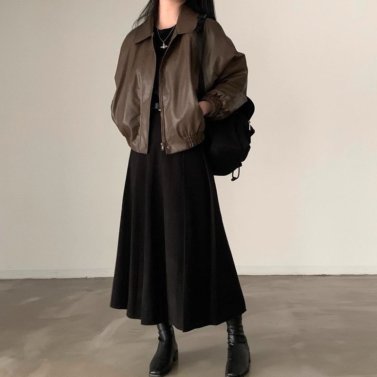 bunny_stall (現貨)雪夜情深🤎質感在線的加絨款翻領皮衣外套-細節圖6