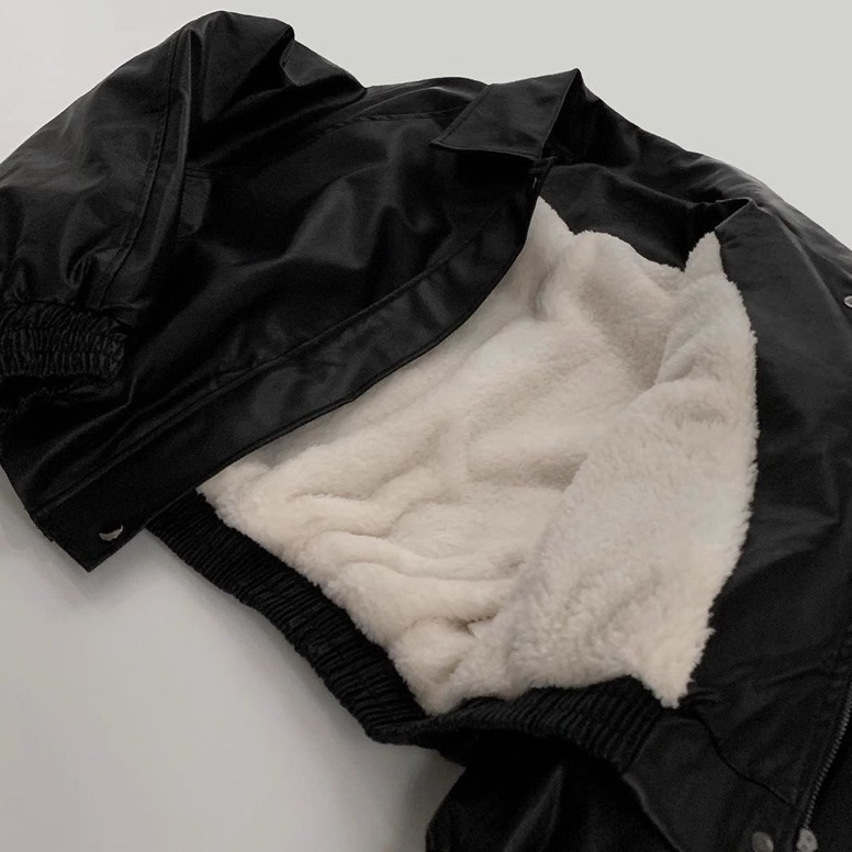 bunny_stall (現貨)雪夜情深🤎質感在線的加絨款翻領皮衣外套-細節圖8