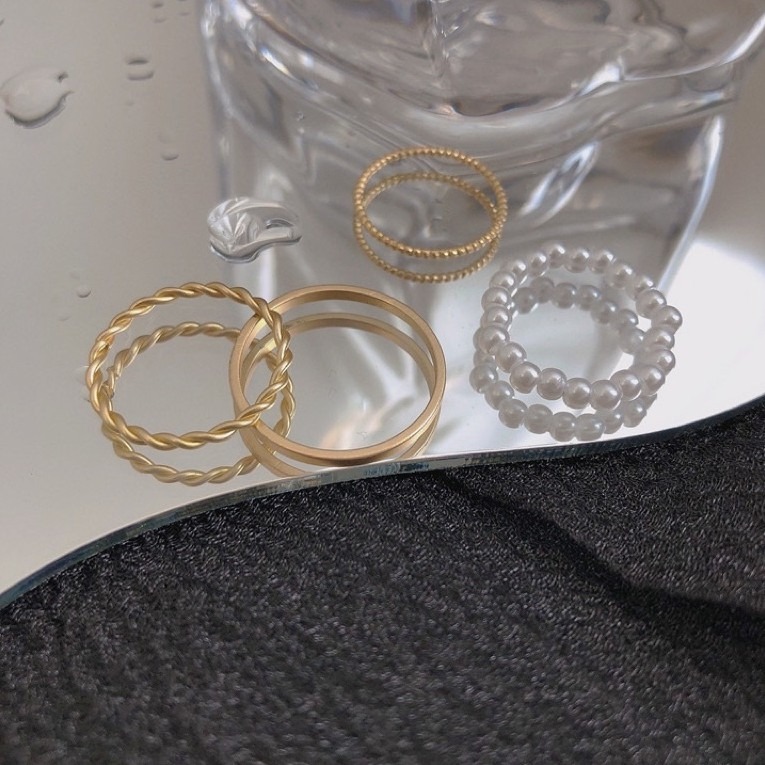 bunny_stall (現貨)幫妳搭配好好的組合戒指/四入-細節圖5